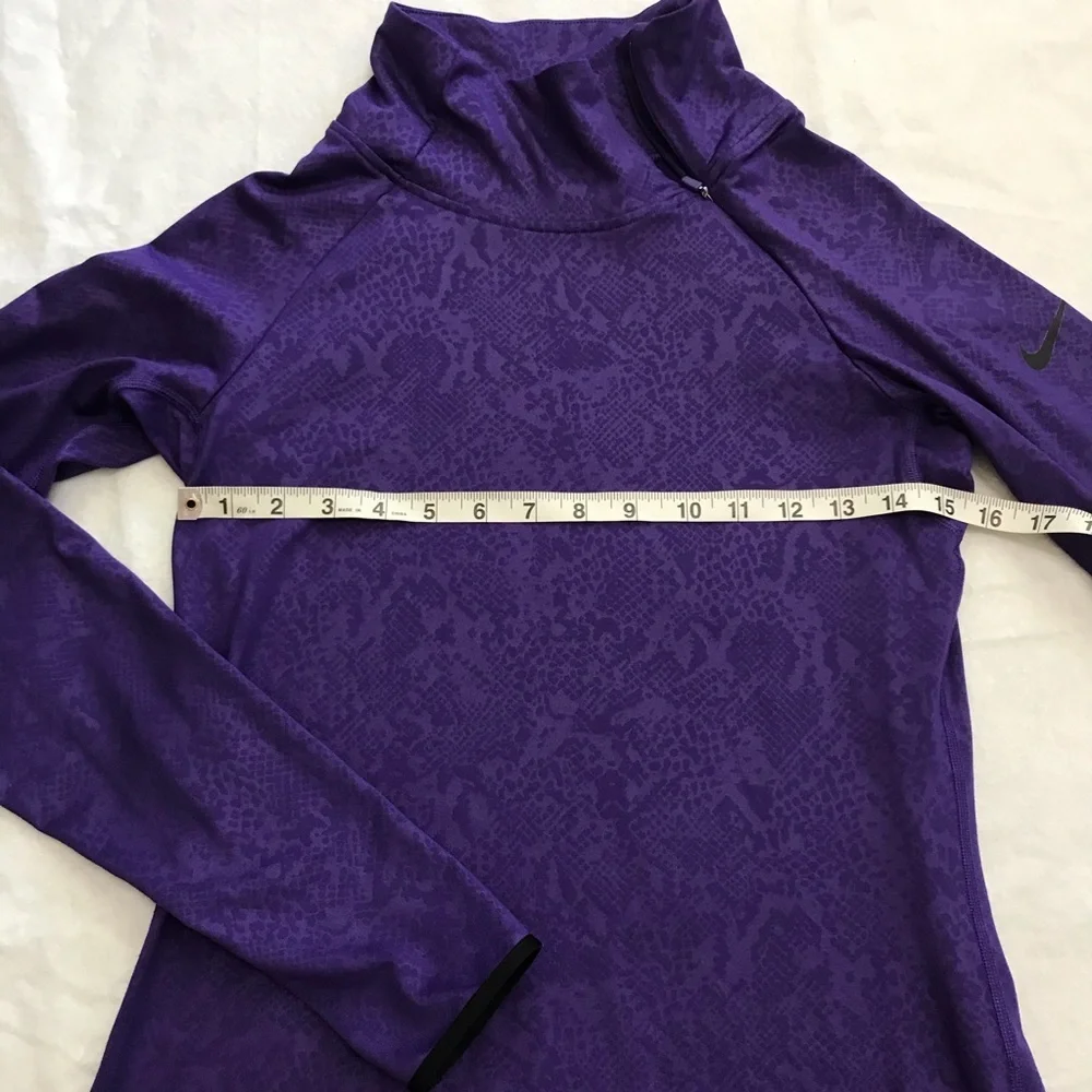 Nike Pro Half Zip Purple Running Thumb Hole Top